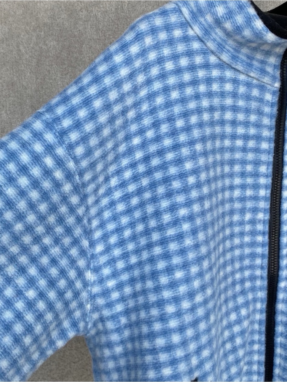 NWOT Miu Miu Blue Gingham Fleece Jacket, Size M - Picture 15 of 15